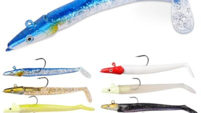 HOTUT Soft Señuelos de Pesca, 10 Peces Señuelos Blandos, de Goma para Lubina, Sábalo, Lucio, Trucha, Pesca de Carnívoros, señuelos de Pesca de caballa de Silicona para Peces Depredadores