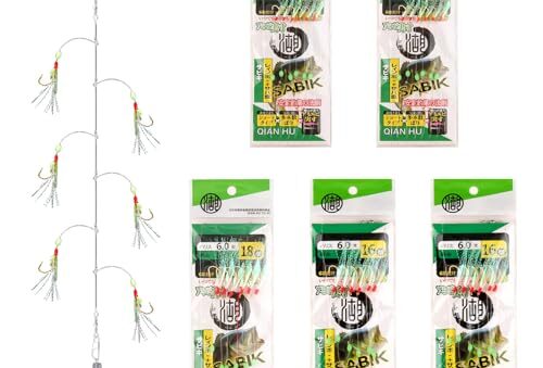 Set de 30 Aparejos de Plumas de Caballa con Ganchos, Cuentas Luminosas y Señuelos Biónicos para Caballa, Abadejo, Bacalao, Arenque y Lubina