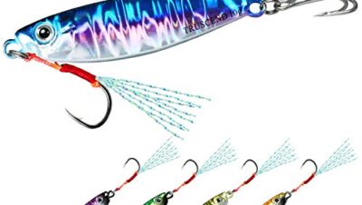 TRUSCEND Dos Vías Spinning Cucharas Sistema de Spinners de Pesca para Jigging, Cola de Gallo Señuelos de Pesca con Cuerpo de Cobre Flash y Hoja, Agua Dulce Crappie Jigs, Cebo de Hoja para la Trucha
