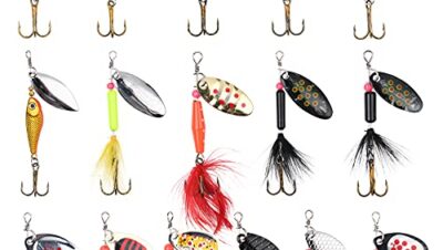 Vicloon 16 Piezas Ganchos para Cebo, Señuelos, Kits De Cucharilla de Pesca para la Trucha,Lucio Perca Pike Salmon Bass